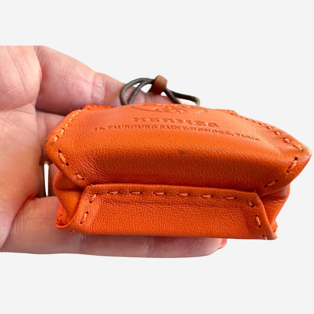 Hermes Orange Shopping Bag Purse Charm - Picture 5 of 8